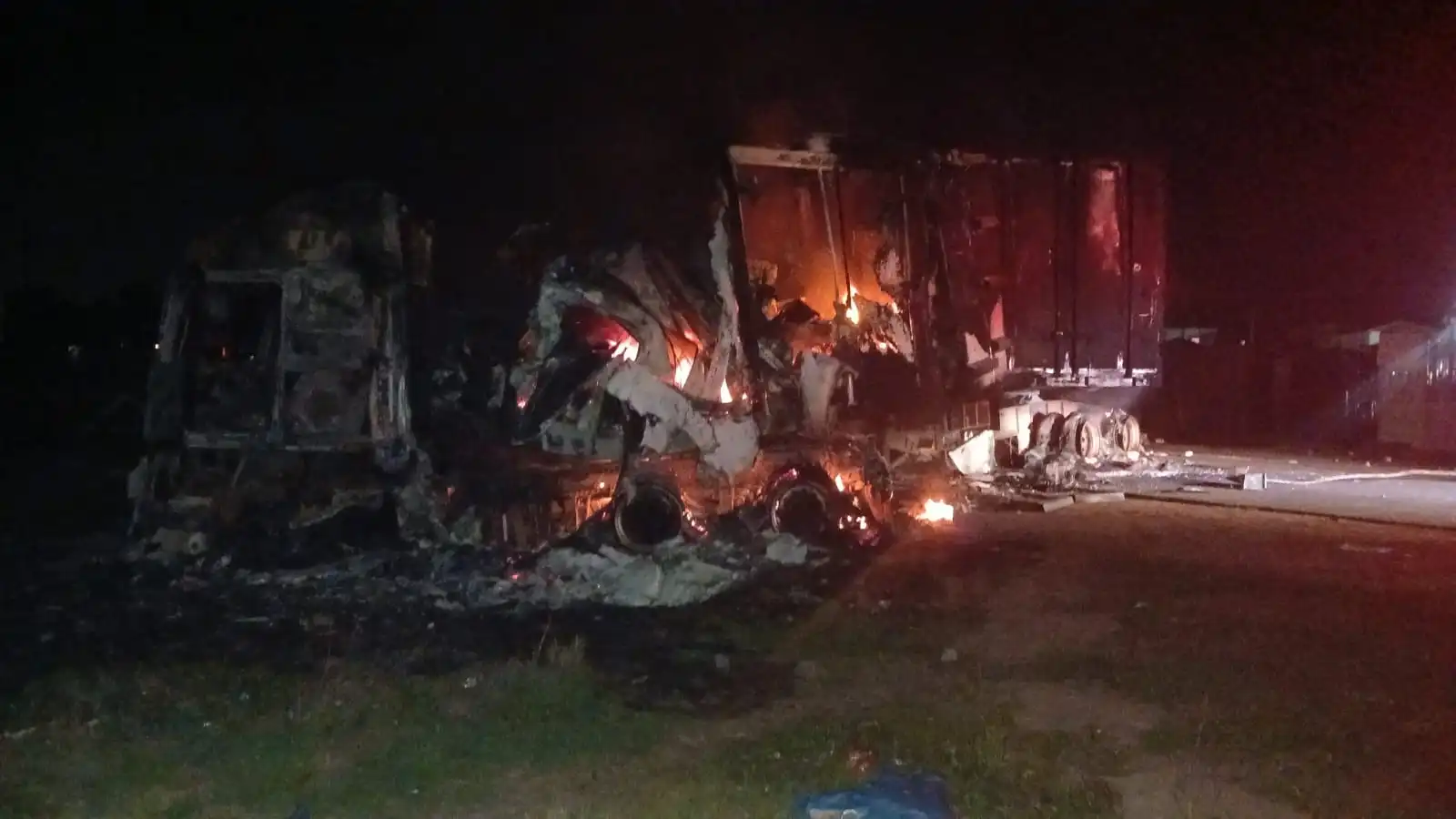 Truck set alight, fridges looted as protest turns ugly